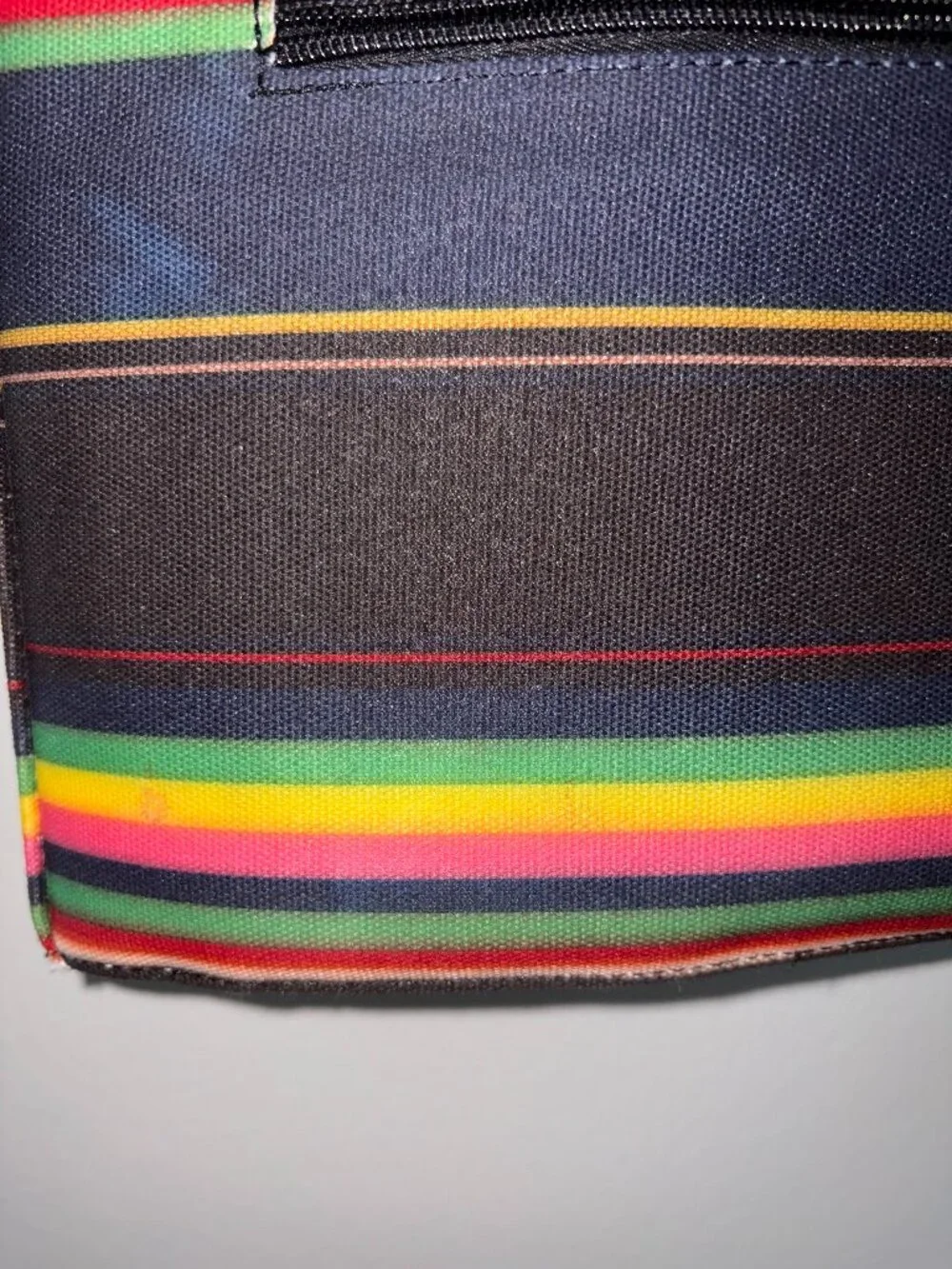 Kate Spade New York Vintage Multicolor Stripe Canvas Shoulder Purse Y2K